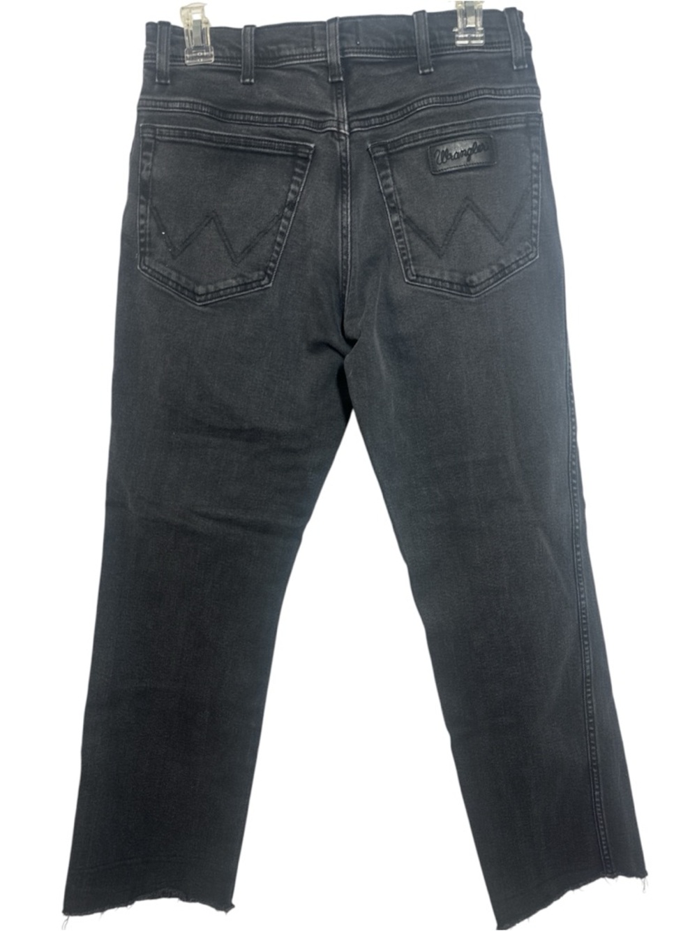 Wrangler Texas Black Straight-Leg Jeans Raw Hem